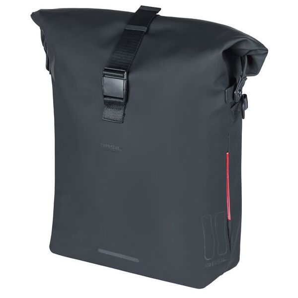 Basil SoHo MIK Side fietsschoudertas - zwart, waterdicht, PU, ​​Nordlicht LED, 17l