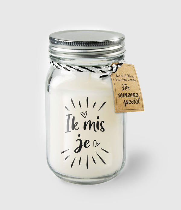 Paperdreams black white scented candles - ik mis je