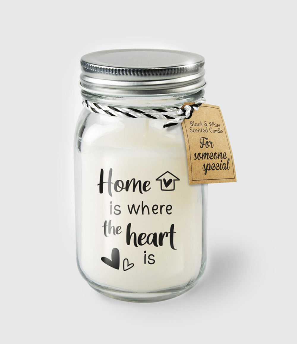 Paperdreams black white scented candles - home is where the heart