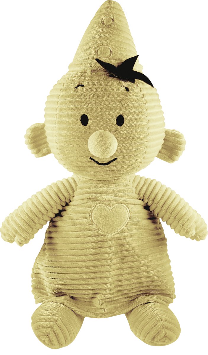Bumba corduroy knuffel - zachte gele corduroy pluche knuffel - 35 cm