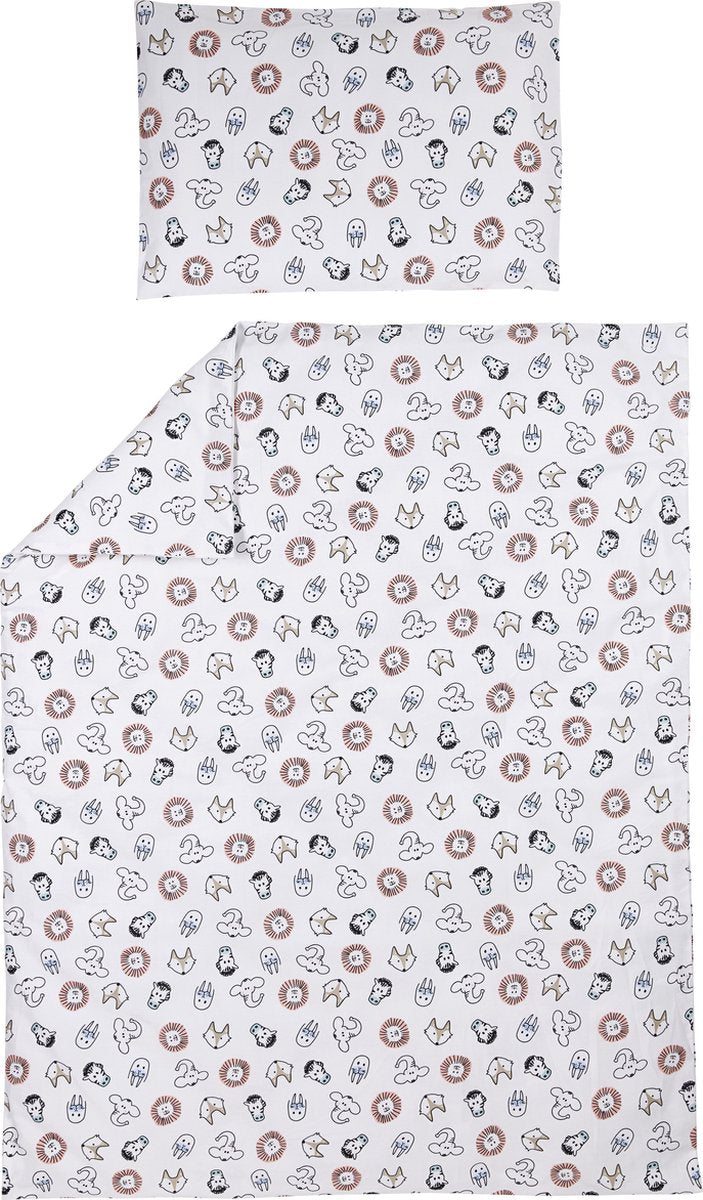 Meyco baby animal dekbedovertrek peuter - multicolour - 120x150cm