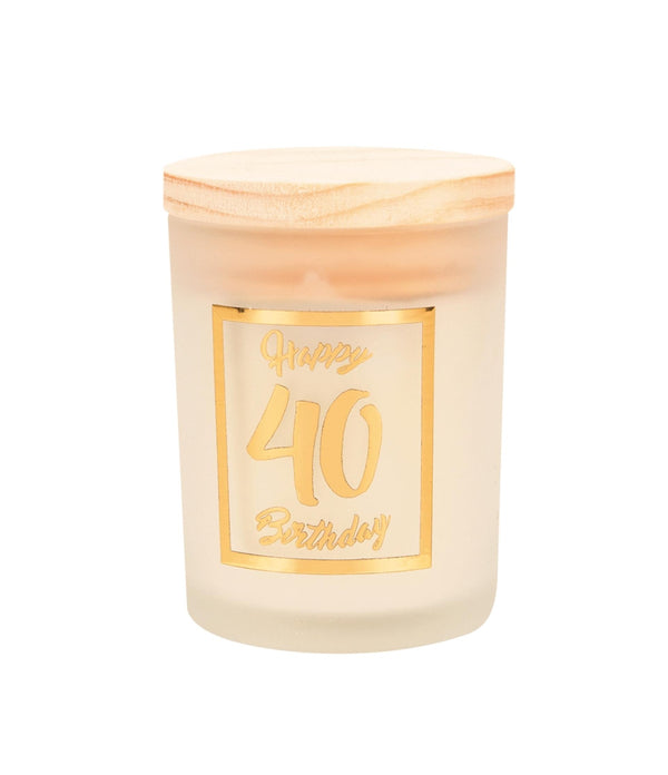 Paperdreams geurkaars klein goud wit - 40 jaar
