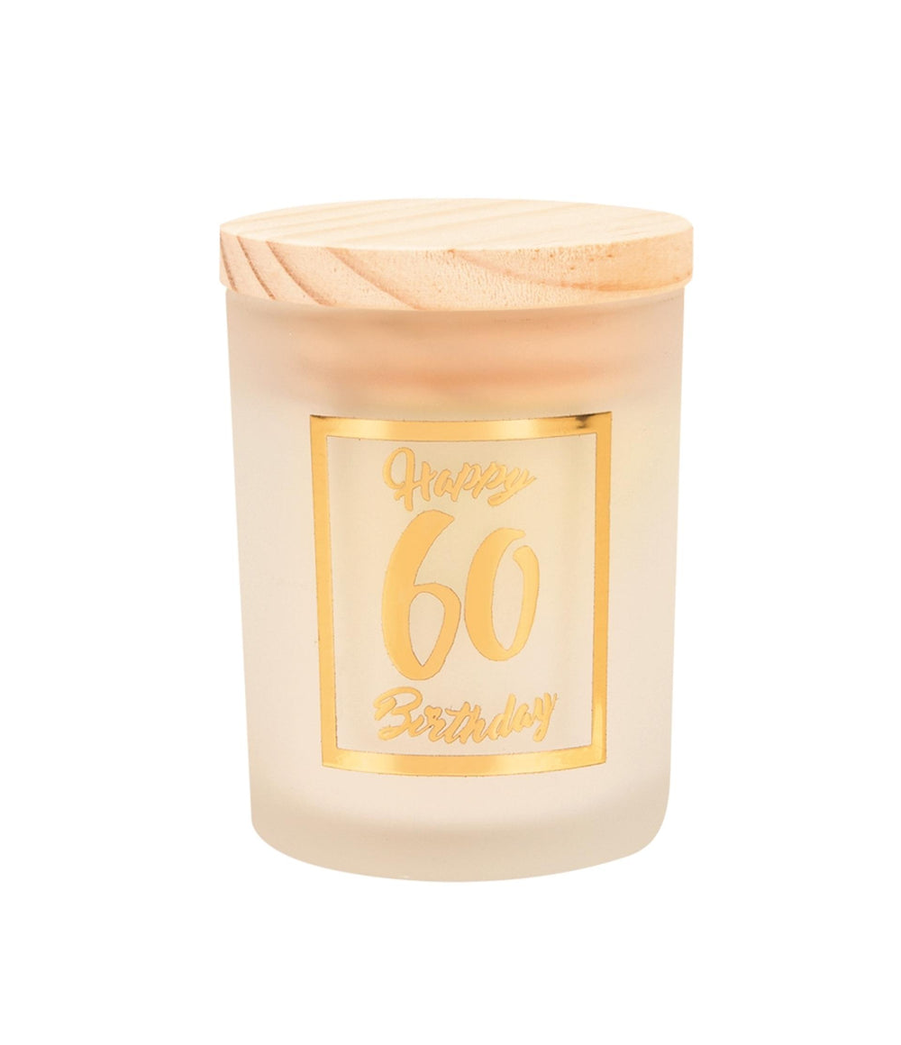 Paperdreams geurkaars klein goud wit - 60 jaar