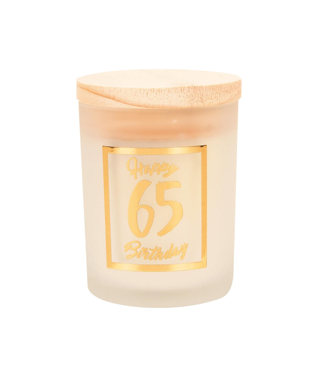 Paperdreams geurkaars klein goud wit - 65 jaar