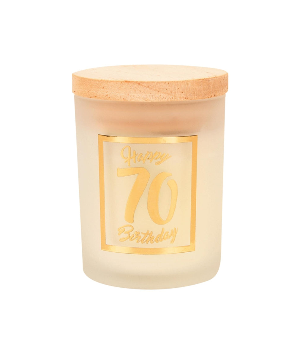 Paperdreams geurkaars klein goud wit - 70 jaar