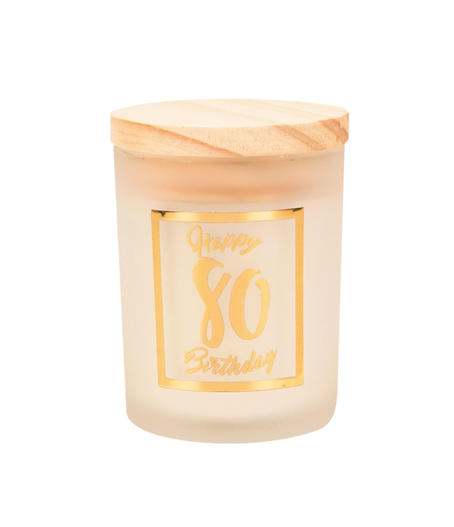Paperdreams geurkaars klein goud wit - 80 jaar