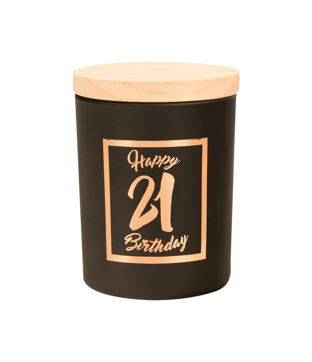 Paperdreams geurkaars klein roze zwart - 21 jaar