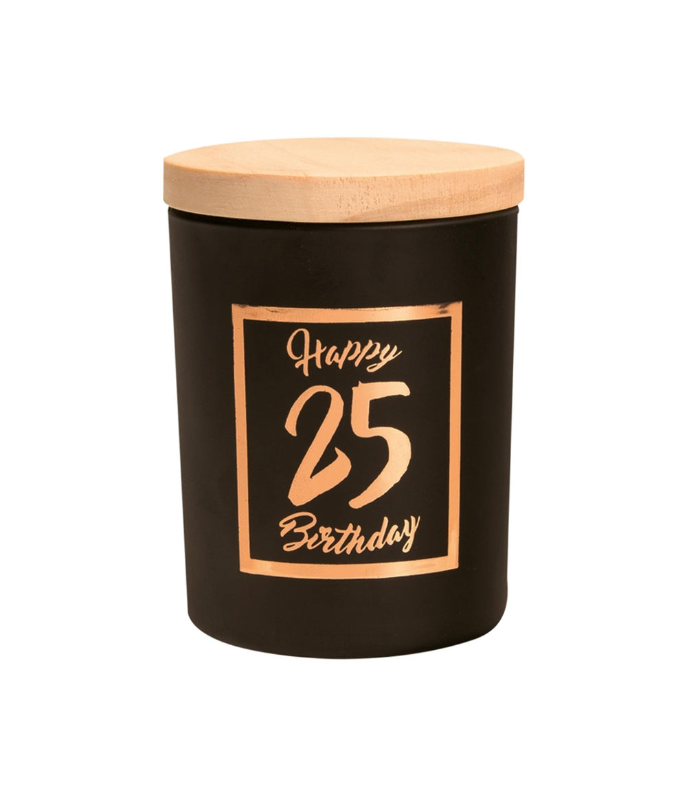 Paperdreams geurkaars klein roze zwart - 25 jaar