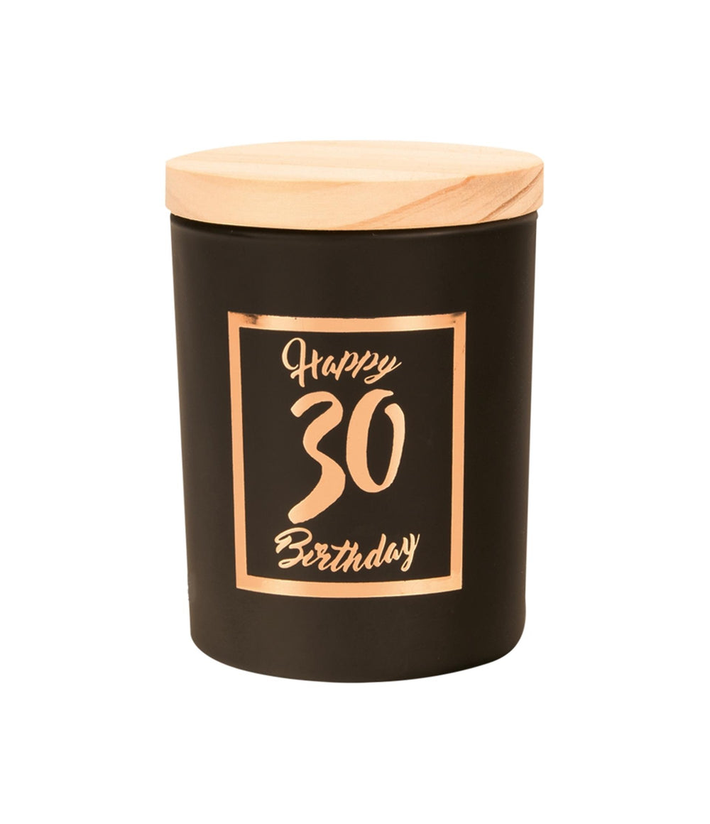 Paperdreams geurkaars klein roze zwart - 30 jaar