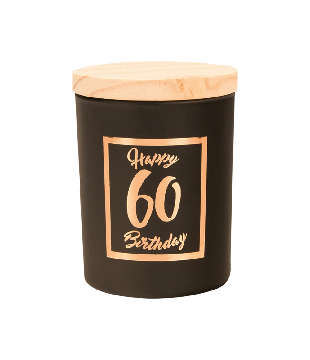 Paperdreams geurkaars klein roze zwart - 60 jaar