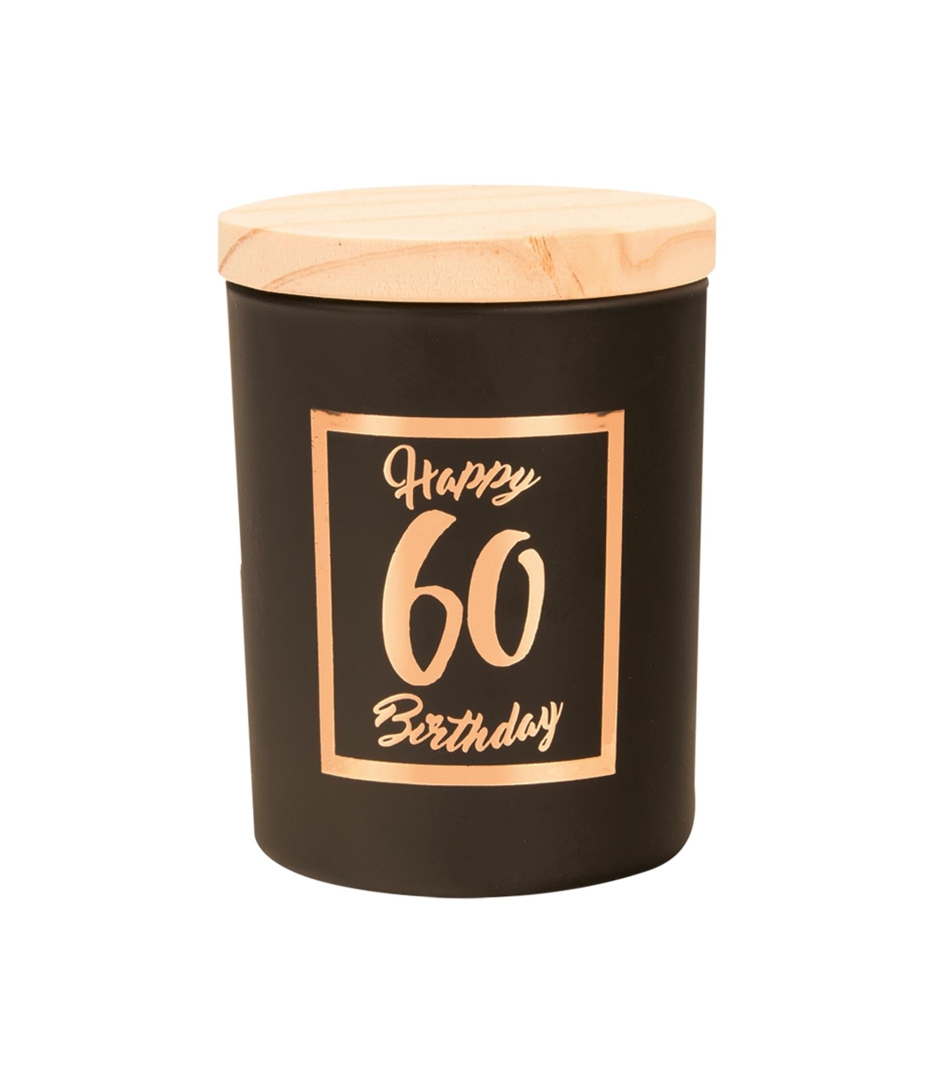 Paperdreams geurkaars klein roze zwart - 60 jaar