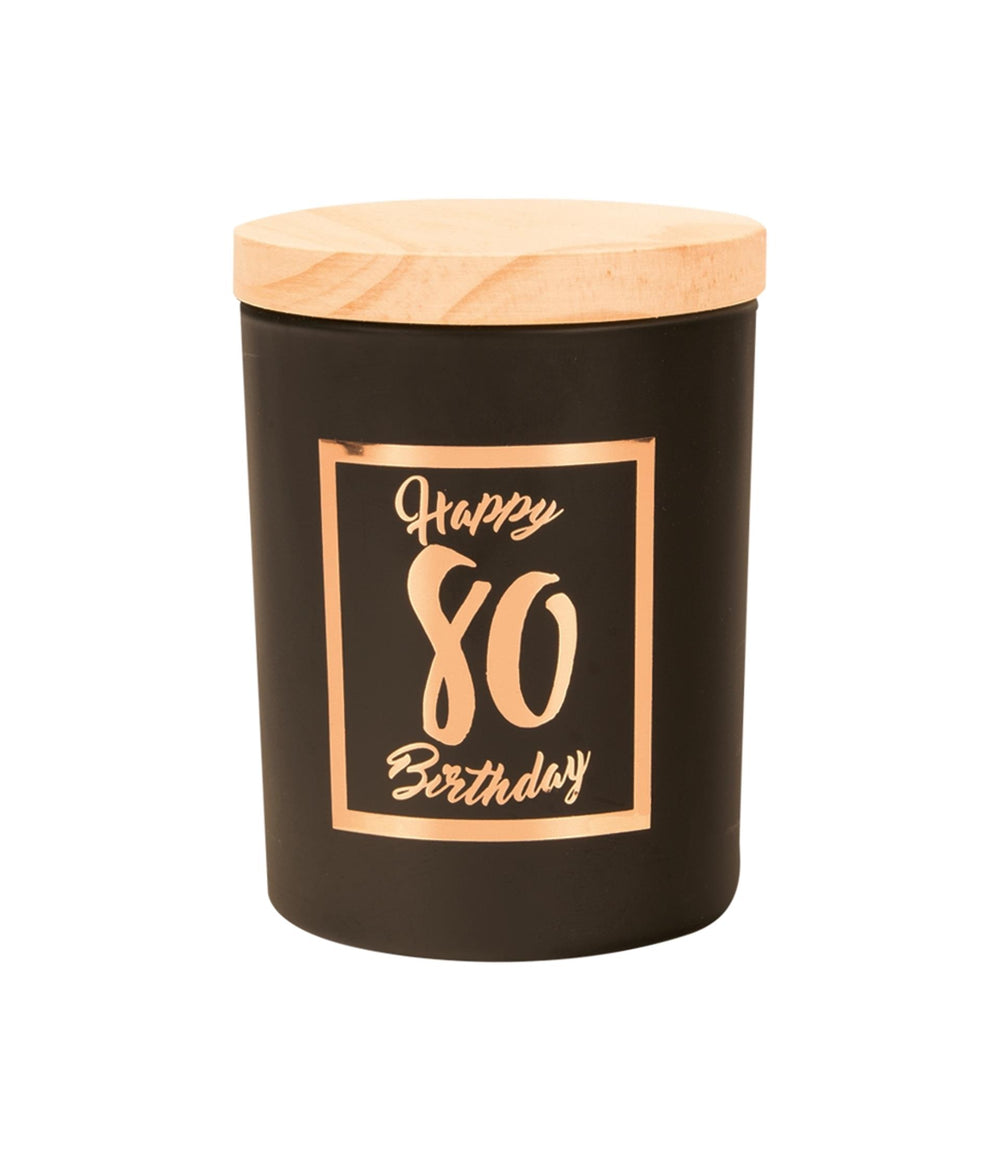 Paperdreams geurkaars klein roze zwart - 80 jaar