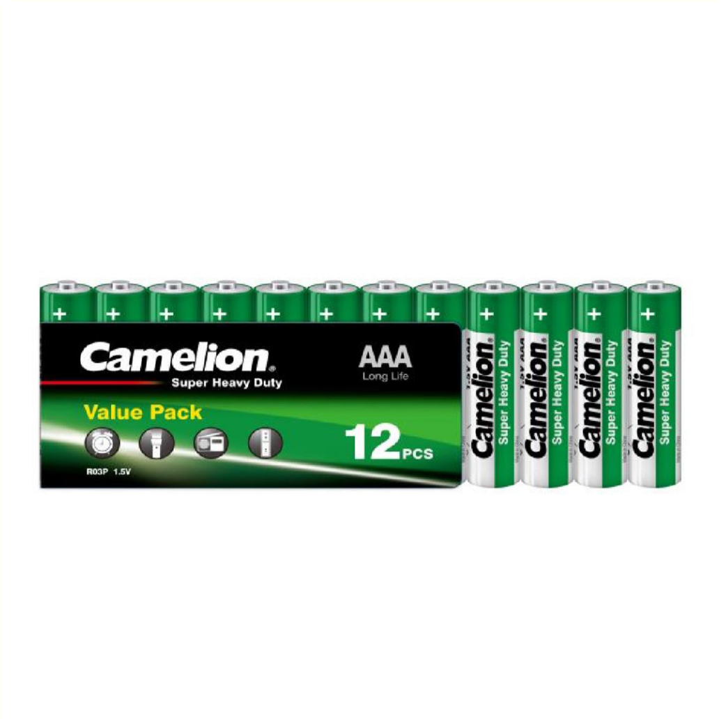 Camelion aaa zink-koolstof batterijen per 12