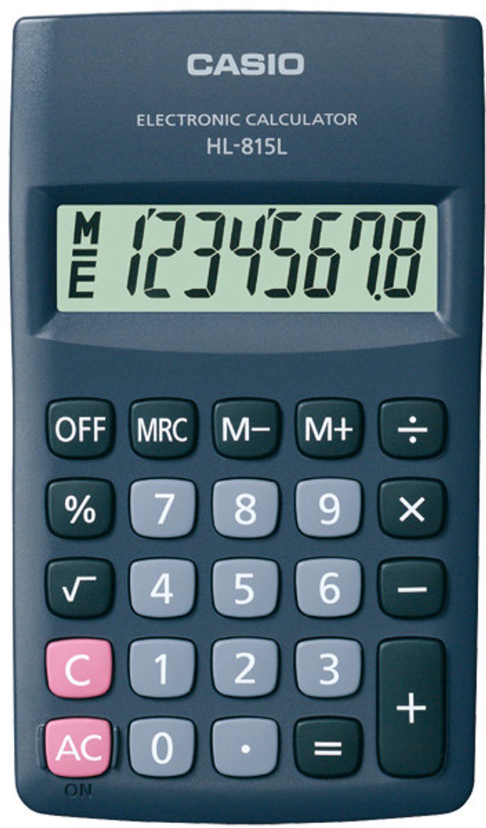 Casio hl-815l calculator pocket basisrekenmachine zwart
