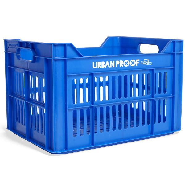 Urban proof fietskrat gerecycled kunststof 30l konings blauw 40x30x25 cm