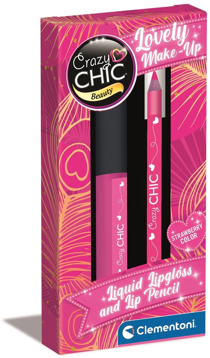 Clementoni gekke chique lipgloss en lipliner aardbei