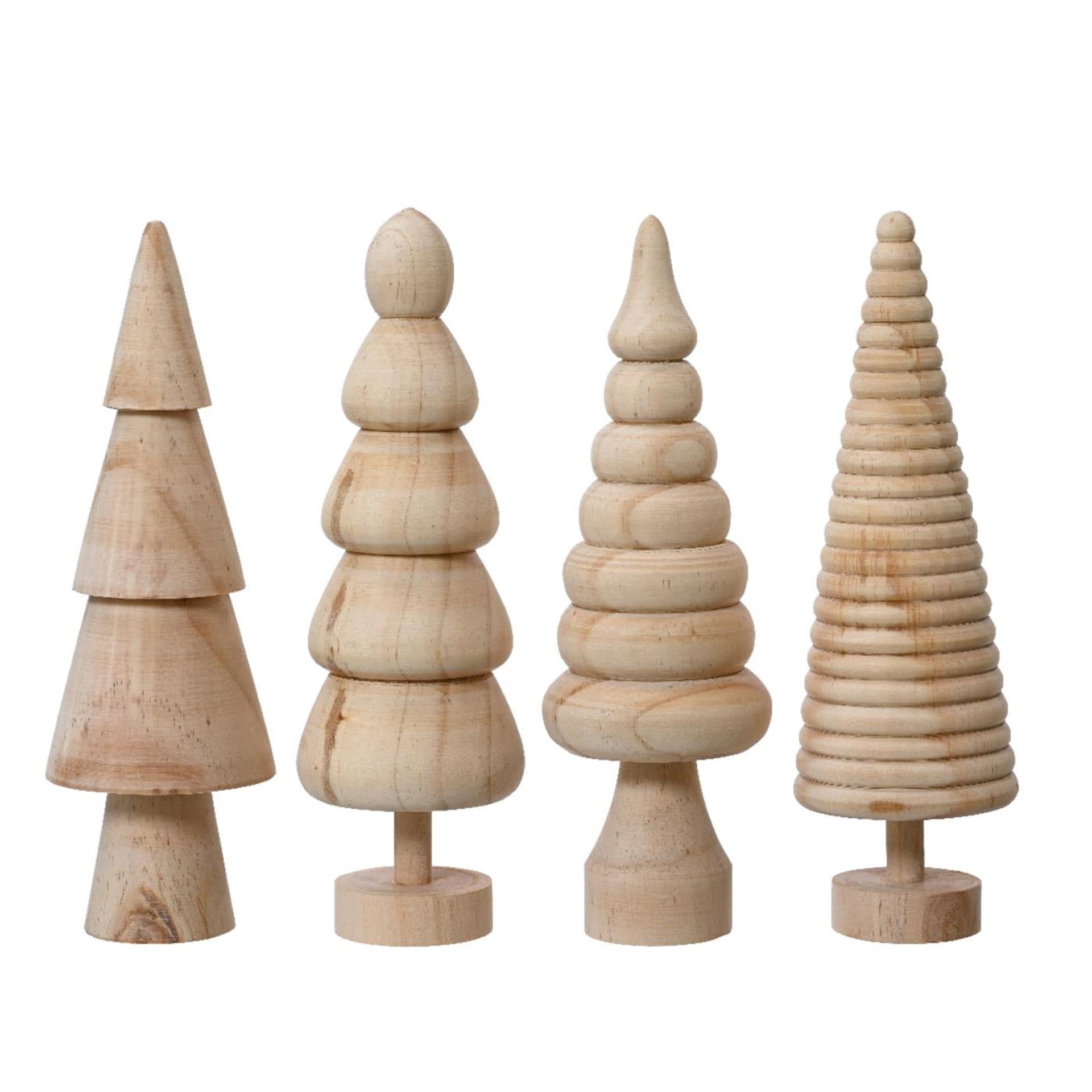 Decoris kerstboom vurenhout 6x6x15cm