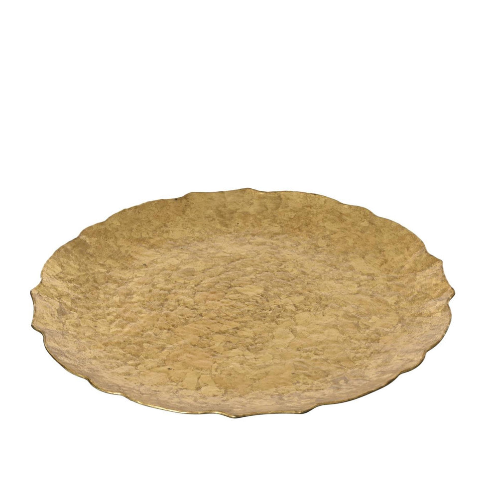 Decoris decobord kunststof slagwerklook ø33cm goud