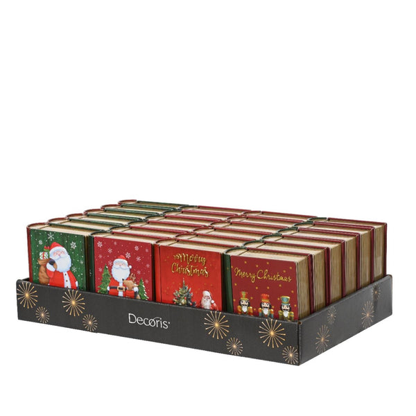 Decoris opbergboek blik kerst 11,8x10x3,8cm