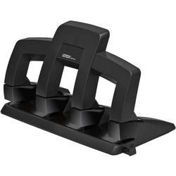 Rapid supreme press less 4-gaats perforator sp34 - perforeeert tot 30 vel - voor mappen en ringbanden - zwart grijs
