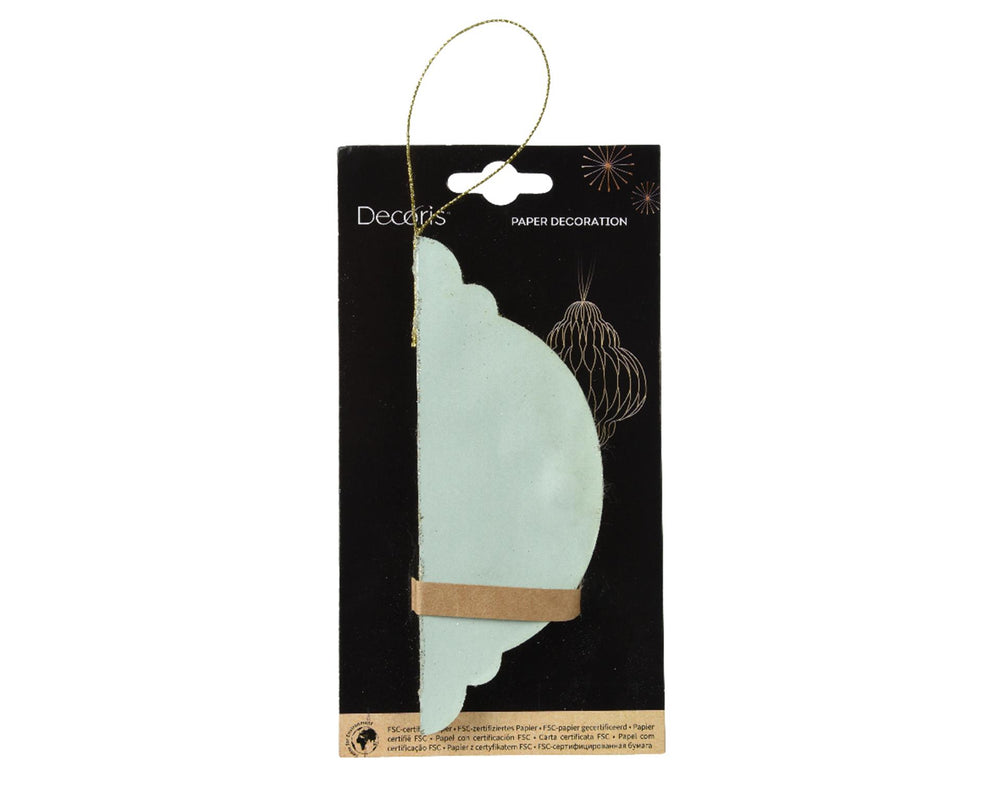 Decoris kersthanger van papier 100% fsc dia11x15cm groen