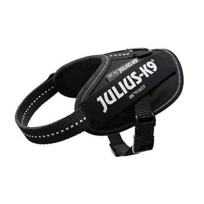 Julius k9 idc power-harnas tuig voor labels zwart