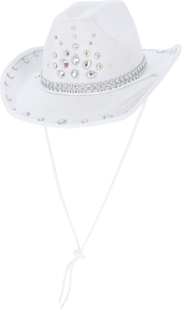Smiffys kostuum hoed rhinestone cowboy hat wit