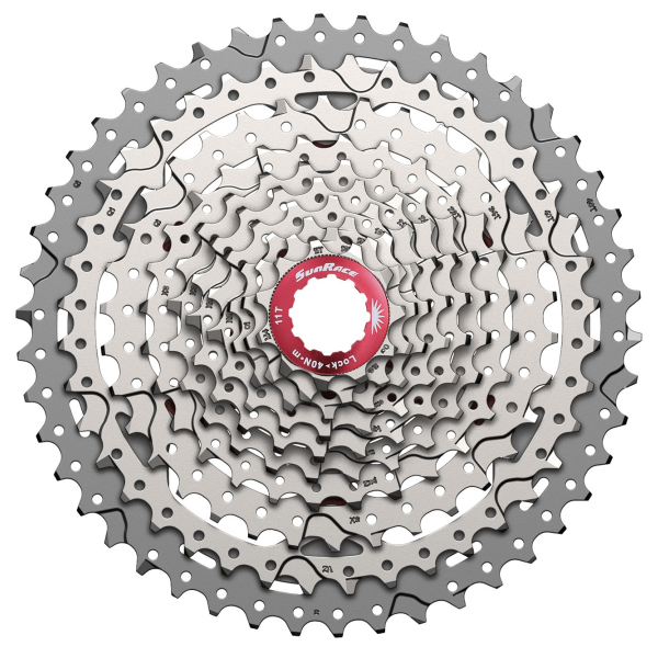 SunRace csmx3 10 speed cassette 11-42t. zilver metallic