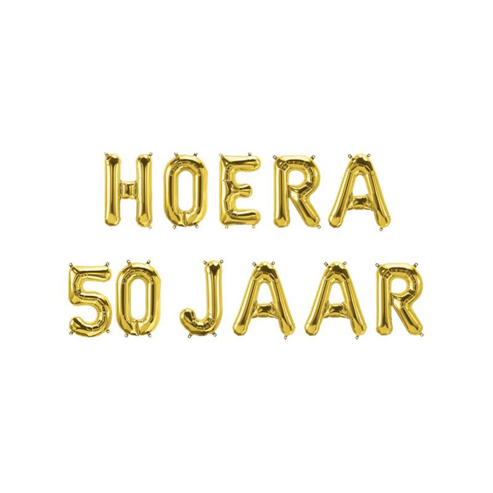 Paperdreams folie ballon letterslinger - hoera 50 jaar