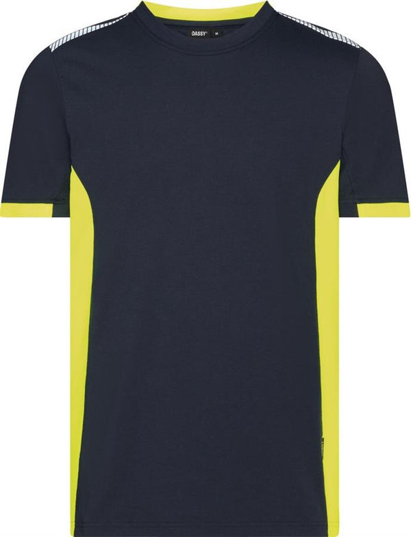 Dassy t-shirt tampico nachtblauw fluogeel s