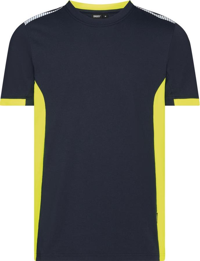Dassy t-shirt tampico nachtblauw fluogeel m