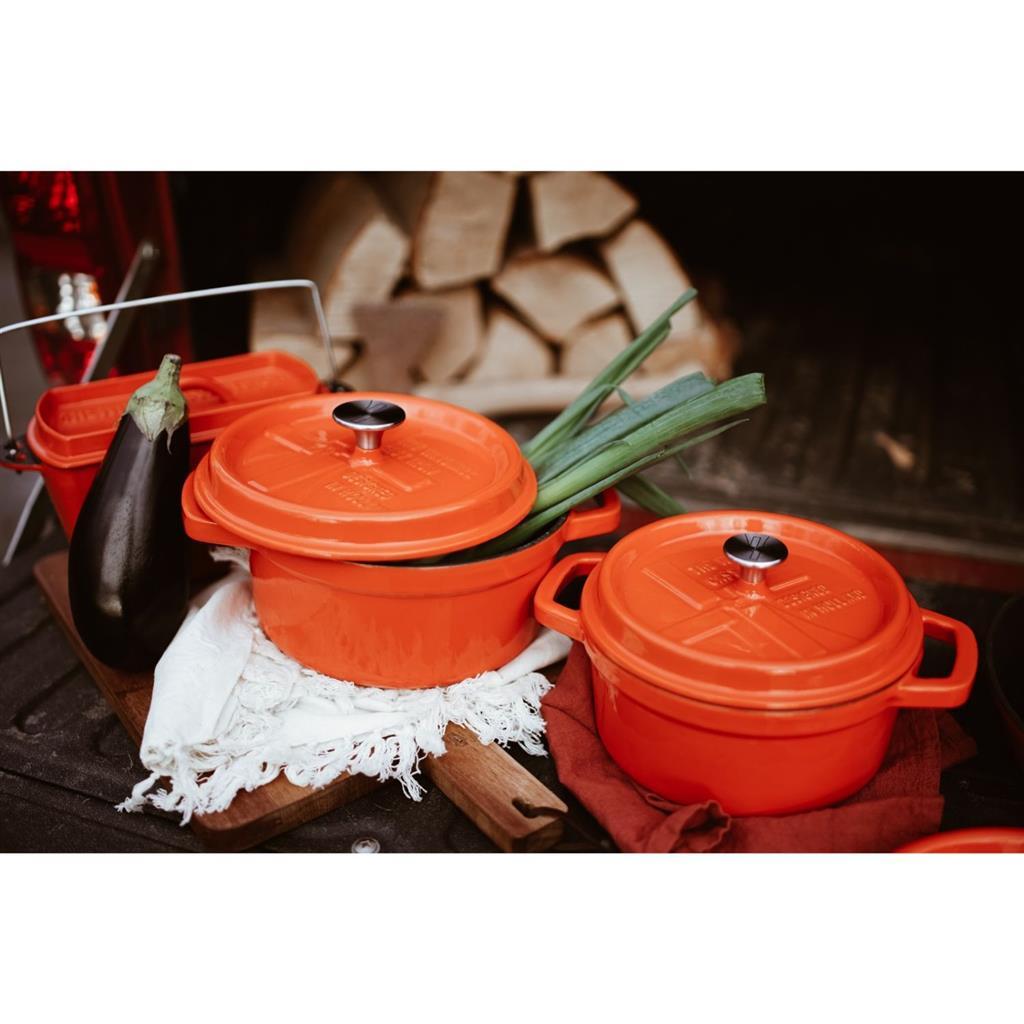 Solinger de windmolen premium gietijzeren braadpan 2,5l oranje emaille