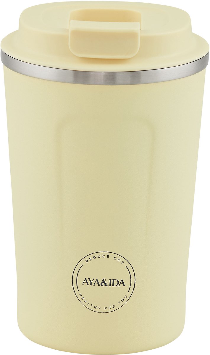 Aya ida aya ida - cup2go - koffiebeker - coffee to go - reisbeker - meenemen - 380ml - butter yellow