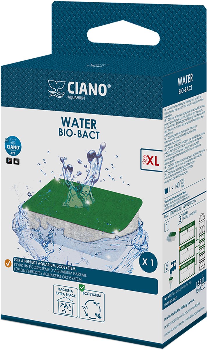 Ciano - aquarium filtermateriaal - vissen - water bio bact xl - 9,8x8x3,3cm - 1st