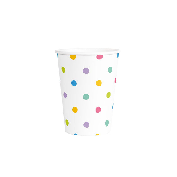 Paperdreams bekers - party dots - 250ml papier set a 6 stuks