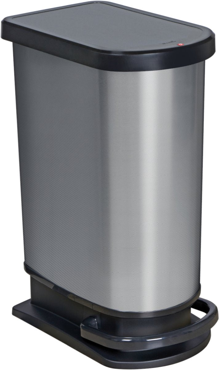 Rotho paso mono pedaalemmer- prullenbak 50l - bpa vrij - donker zilvermetallic