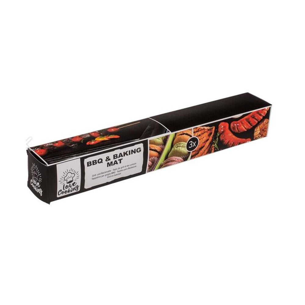 Ootb barbecue grill en bakmat set van 3 stuks 40x33cm