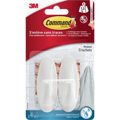 Command haken medium waterproof wit