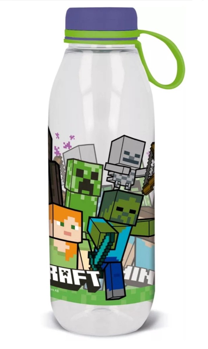 Minecraft drinkfles met schroefdop - 650 ml