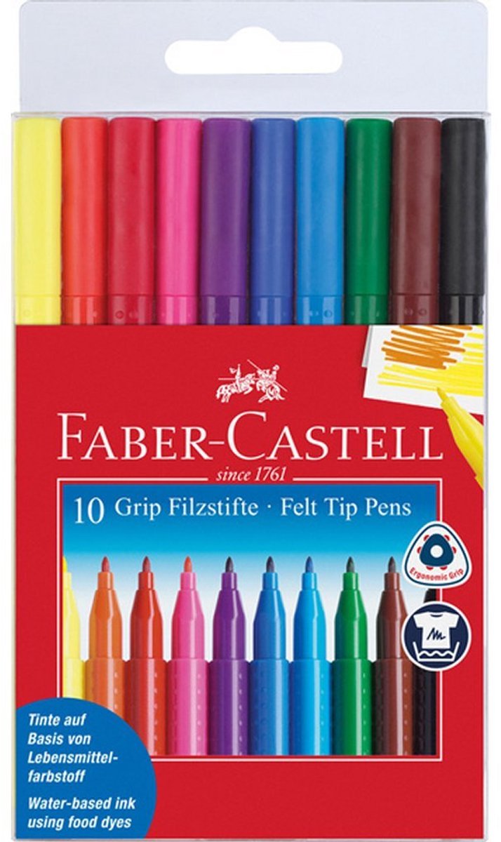 Faber-castell viltstiften - grip colour - 10 stuks - fc-155310