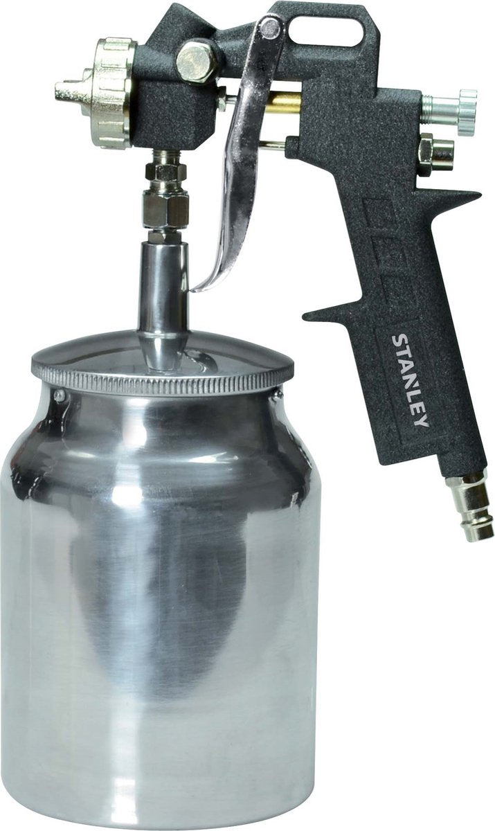 Stanley verfpistool 151093xstn - verfspuit voor compressor - verfreservoir 1l - 150l min - 4 bar - zwart