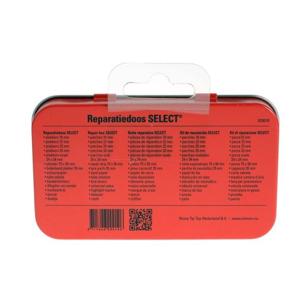 reparatiedoos Select 12,5 cm aluminium rood wit 23-delig