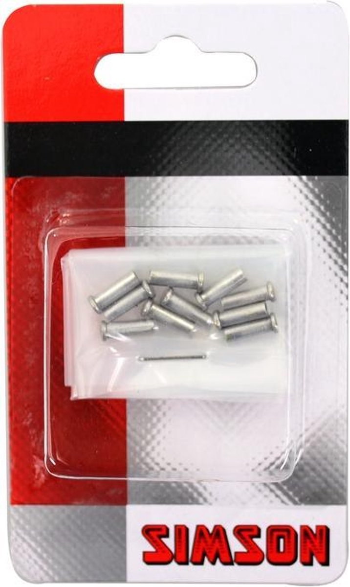 Simson eindhulsjes binnenkabel aluminium p 10 stuks op kaart