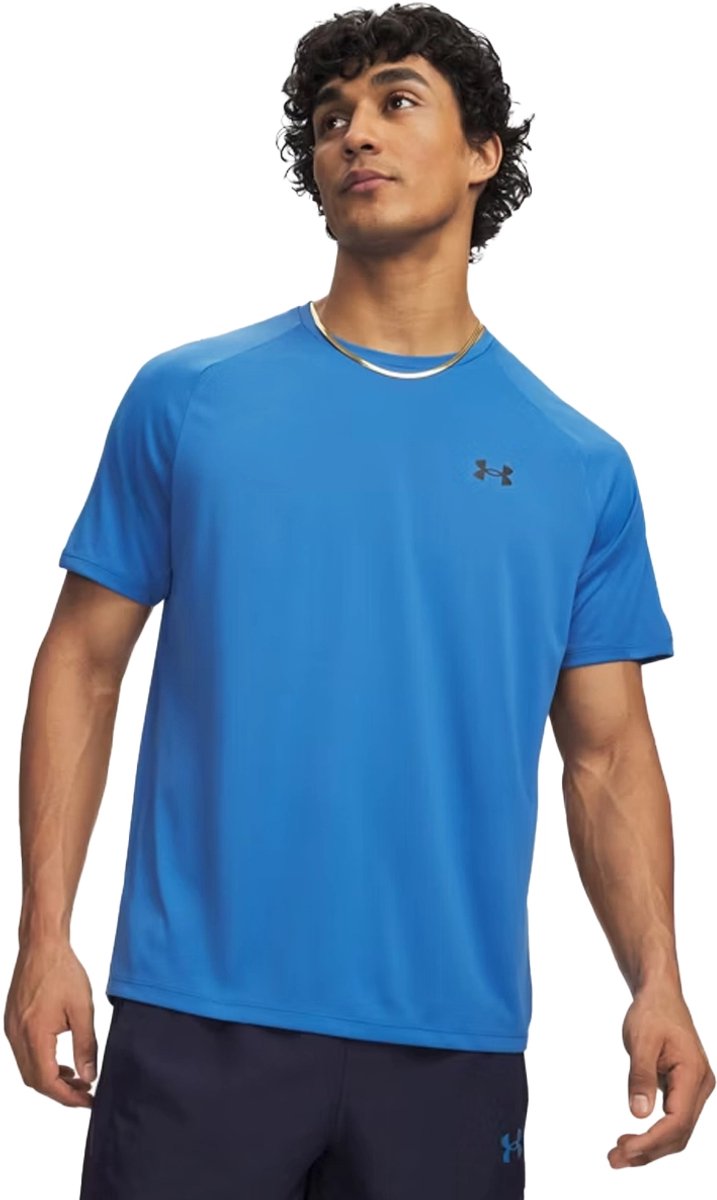 Under armour ua tech 2.0 ss tee-blu heren sportshirt - aegean blauw - zwart