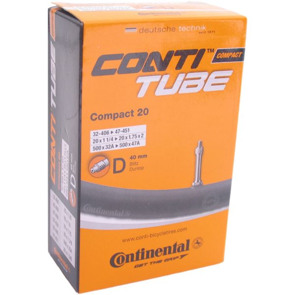 Chambre à air Continental 20 Compact - 32-406 -> 47-451 - Valve DV40mm
