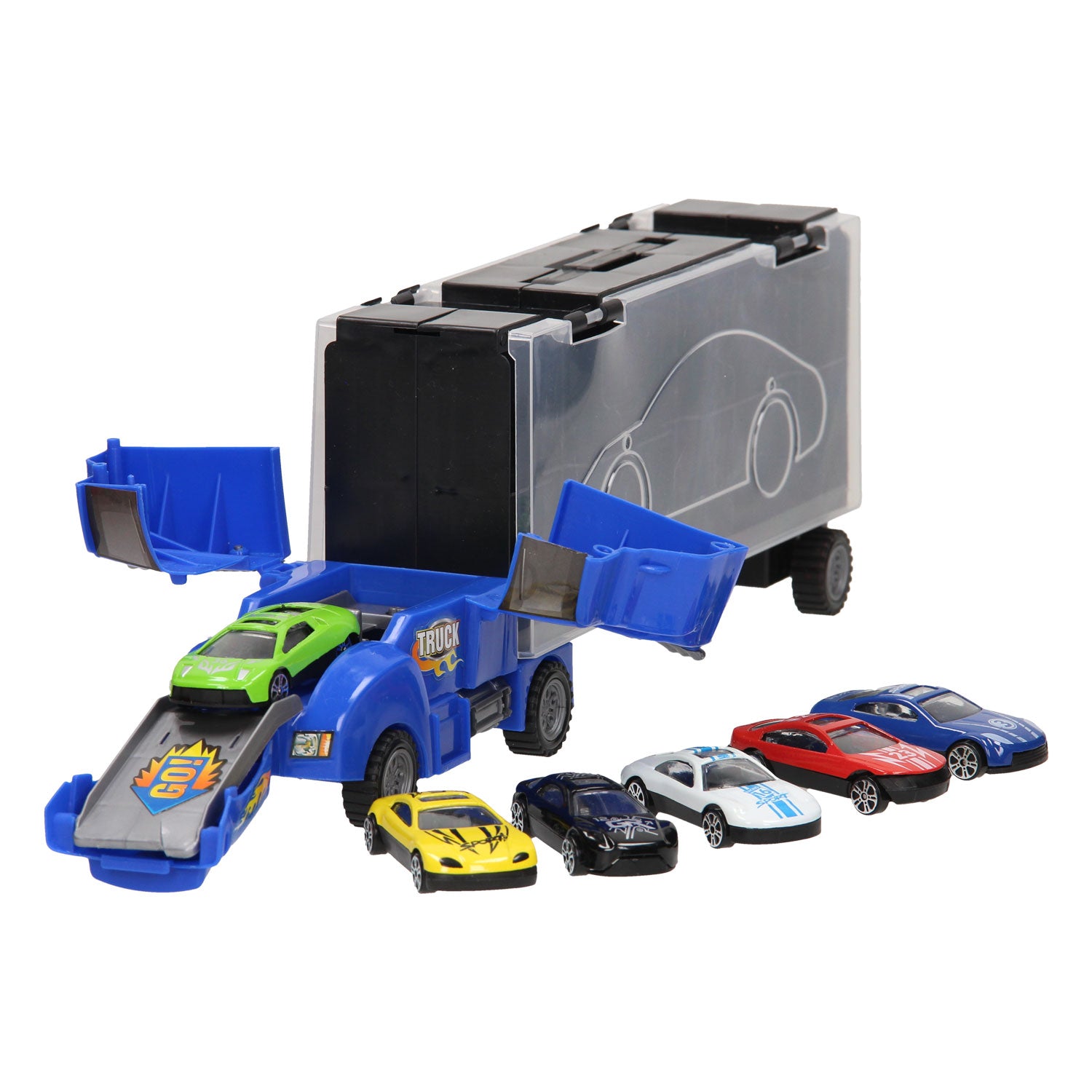 Lobbes speelgoed bv opberg autotransporter - blauw