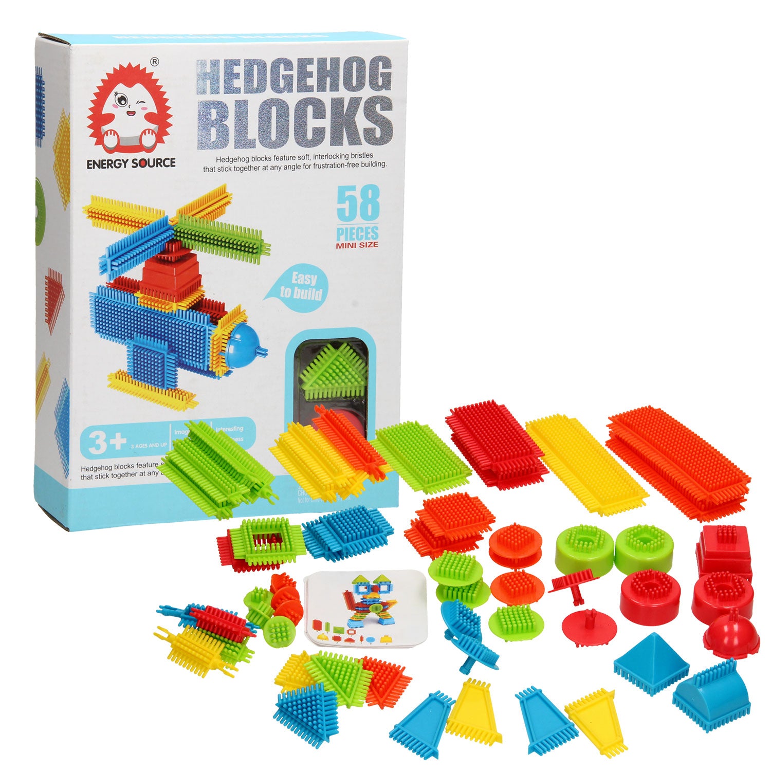 Bristle blocks, 58-piece set.