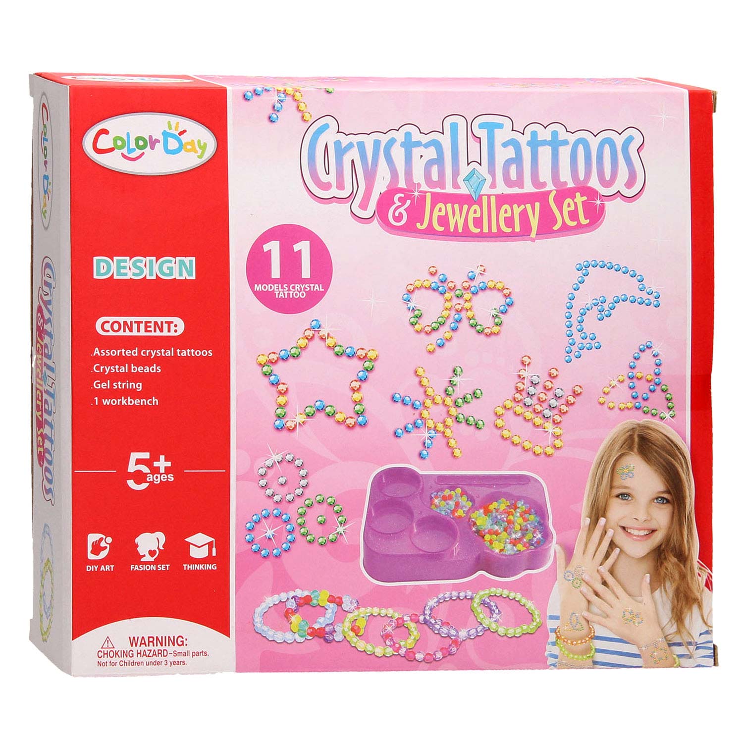 Kristallen tatoeages en juwelenset