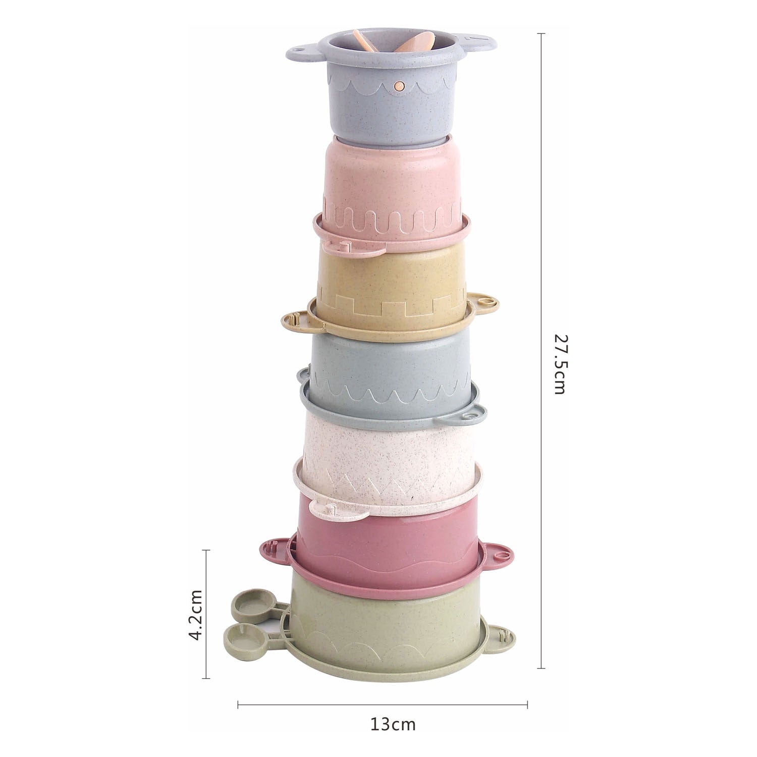 Lobbes waterval badbekers pastel, 8dlg.