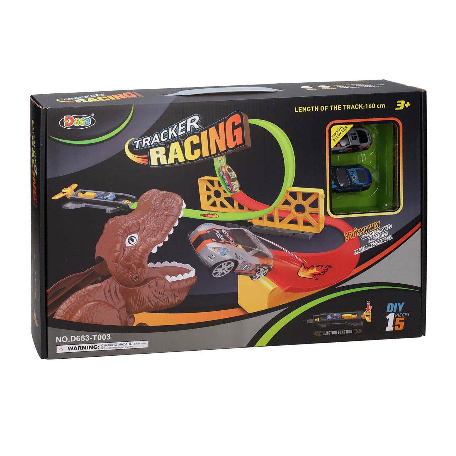 Lanceerset dino met looping schans
